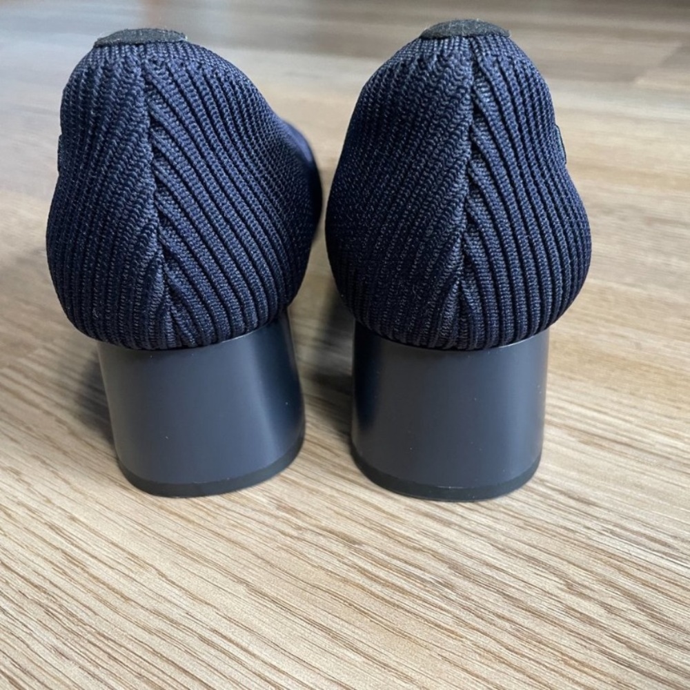 VIVAIA Melody Square Toe Chunky Heels navy blue size EU 36.5 us 6 - Picture 8 of 10